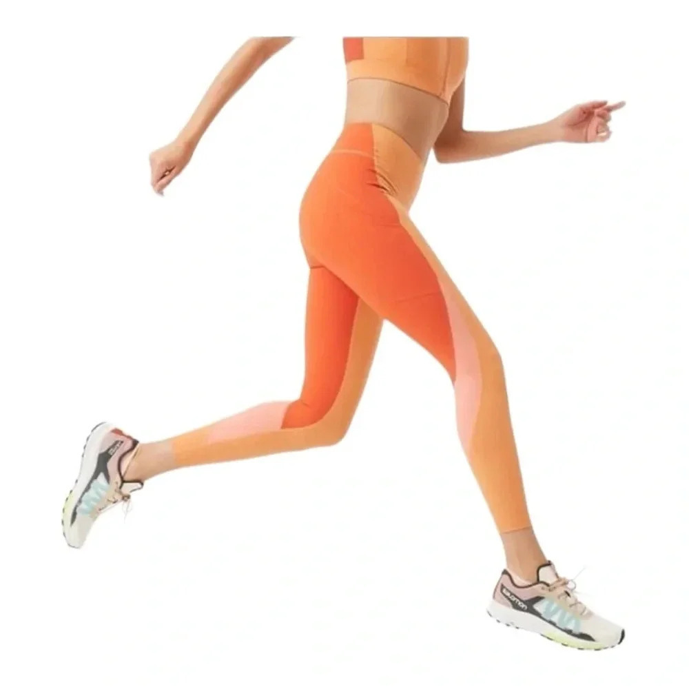 Outdoor Voices 7/8 Leggings Athletic Running Sporty Sunstone Paprika Peach S NWT